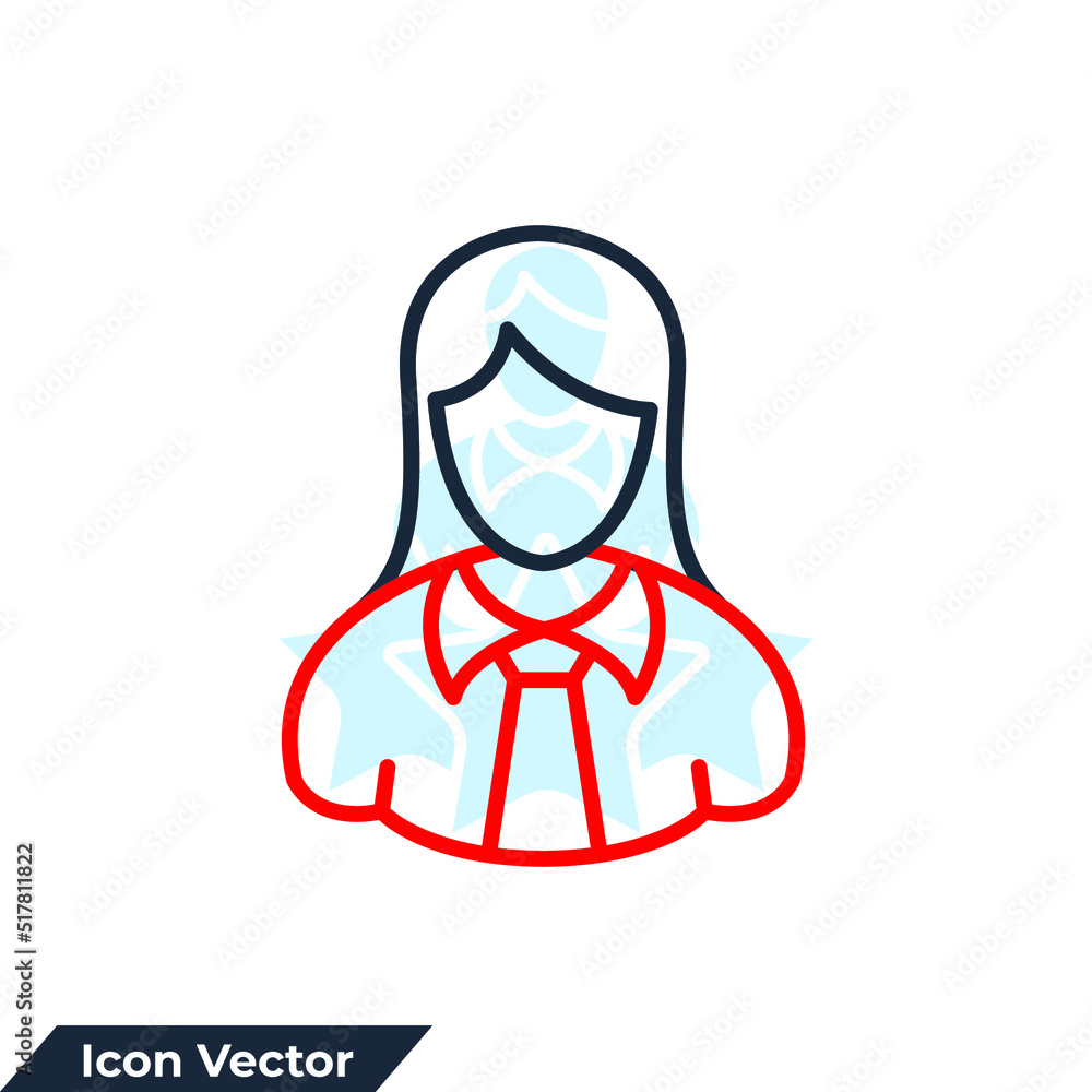 businesswoman icon logo vector illustration. avatar female symbol template for graphic and web design collection