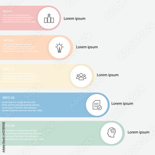 Abstract elements Infographic circle shape data vector Template Process concept Step for strategy and information education