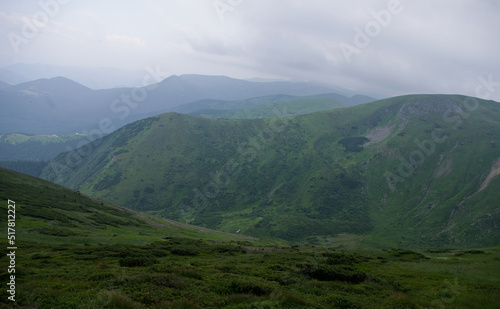 beautiful mountain landscape fog and clouds on the top of the mountains