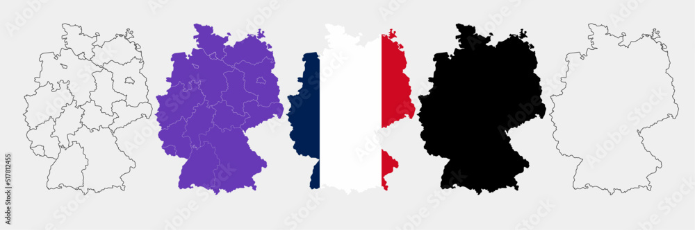 Fototapeta premium Germany Political Map flag set