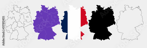 Germany Political Map flag set