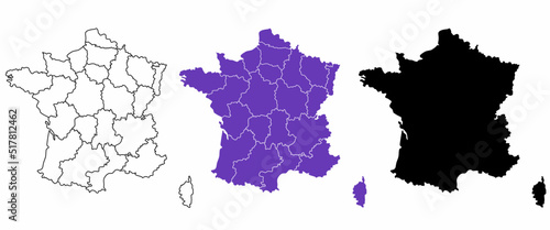  france Political map set