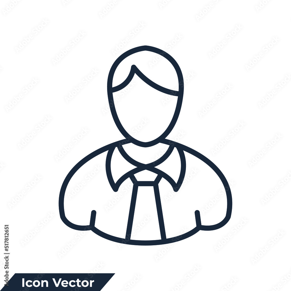 businessman icon logo vector illustration. user man symbol template for graphic and web design collection