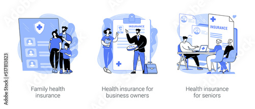 Health insurance isolated cartoon vector illustrations se