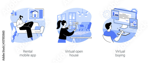 Real estate online services isolated cartoon vector illustrations se