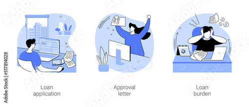 Student loan isolated cartoon vector illustrations se