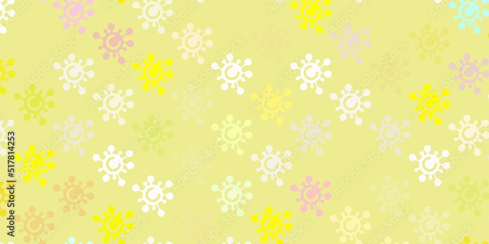 Light Green, Red vector background with covid-19 symbols. Light Green, Red vector background with covid-19 symbols.