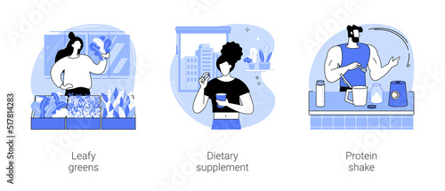 Nutrition supplements isolated cartoon vector illustrations se