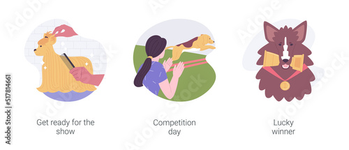 Pet show isolated cartoon vector illustrations set.