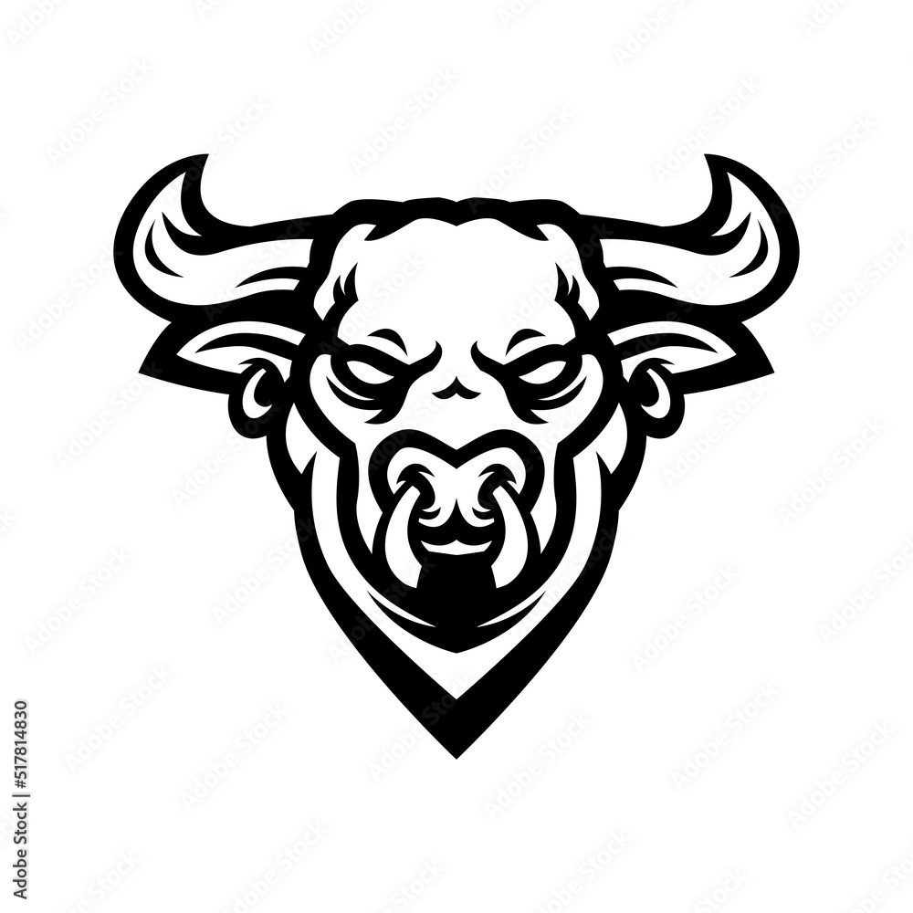 Fototapeta premium bull esport logo Illustration line art