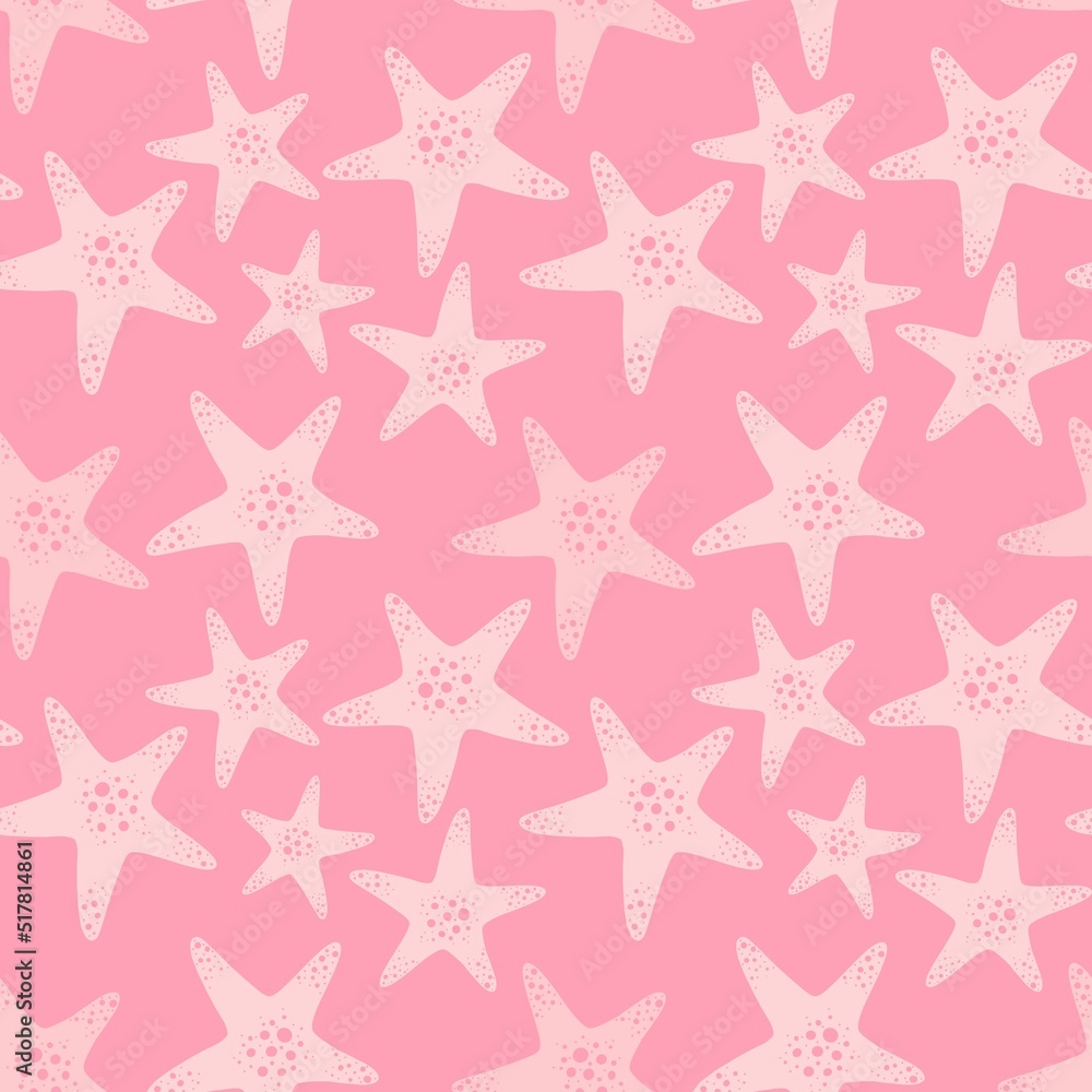 Obraz premium Summer ocean seamless sea star pattern for clothes print and accessories and kids and fabrics and wrapping paper