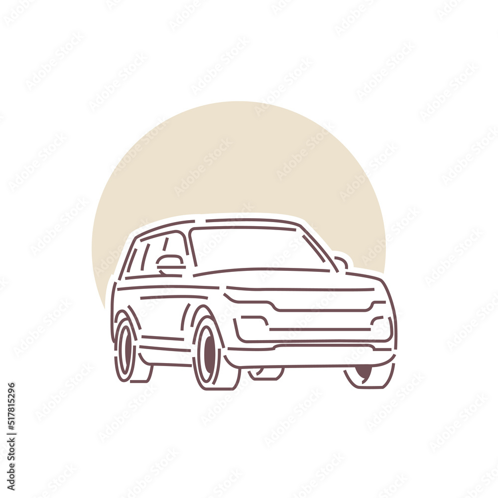 car luxury line art Illustration