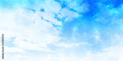 空　水彩　風景　背景