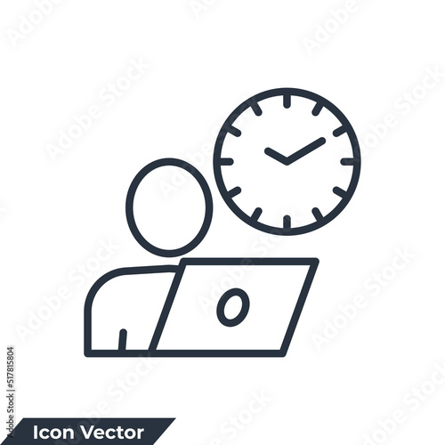person hour icon logo vector illustration. part time job symbol template for graphic and web design collection