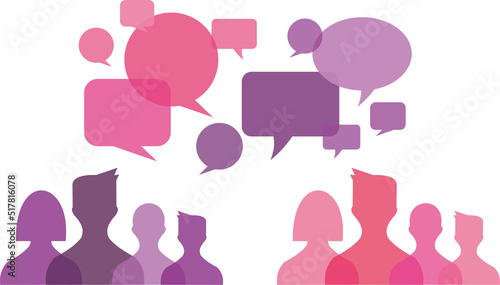 set of people icons with bubbles