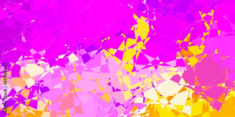 Light Pink, Yellow vector background with polygonal forms. Light Pink, Yellow vector background with polygonal forms.