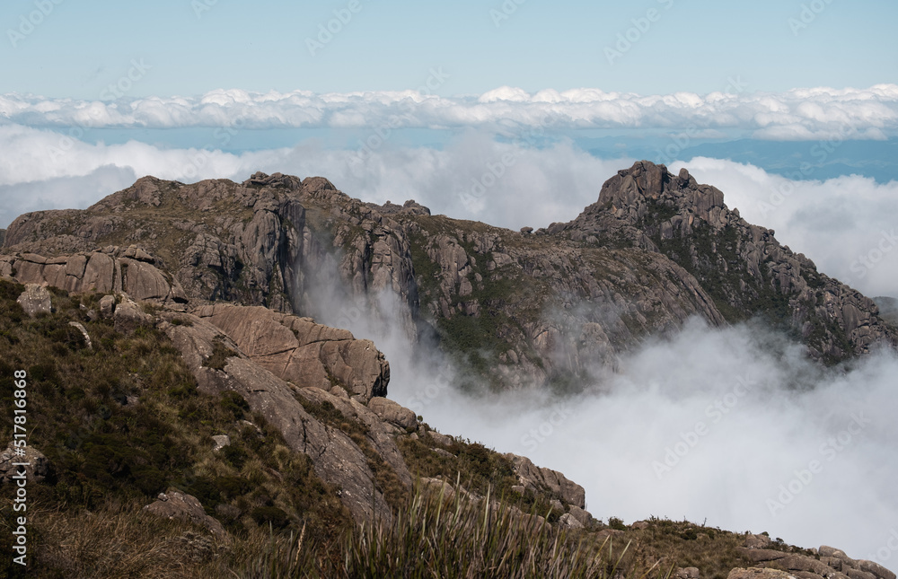 Mountain with clouds fog in Itatiaia