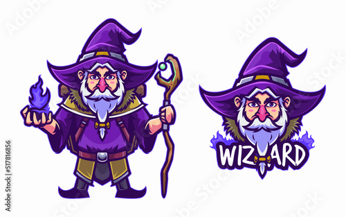 illustration of olf wizard bring staff