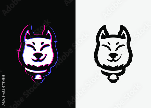 illustration of simple shiba inu head