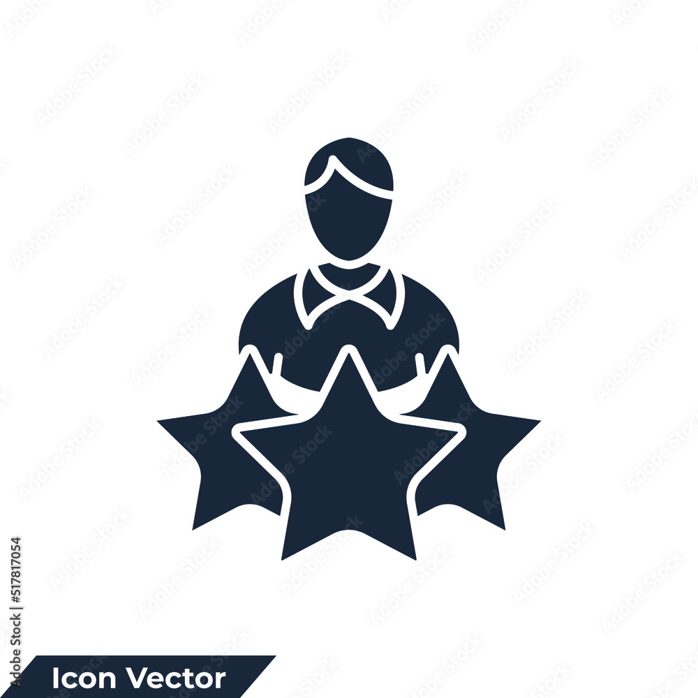 experience icon logo vector illustration. people with stars symbol ...