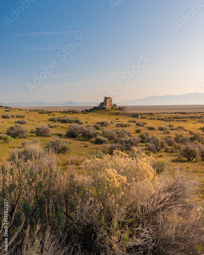 Peaceful tranquil landscape and nature near the Great Salt Lake in Northern Utah