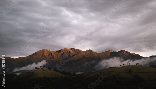 clouds over the mountain in the morning mantiqueira mountains