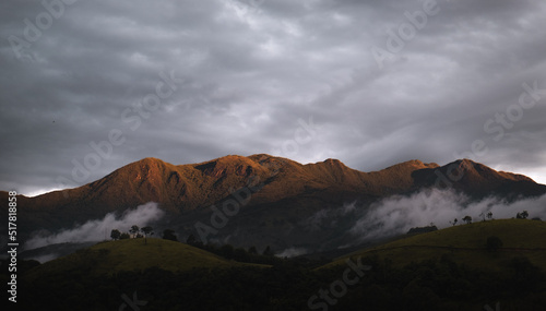 clouds over the mountain in the morning mantiqueira mountains