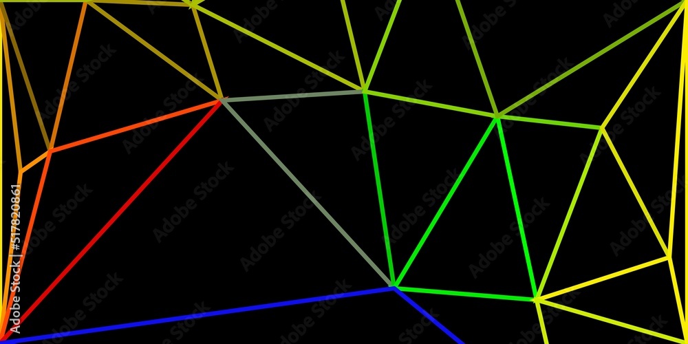 Light multicolor vector triangle mosaic backdrop.