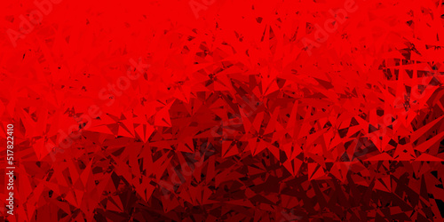 Dark red vector backdrop with triangles, lines.