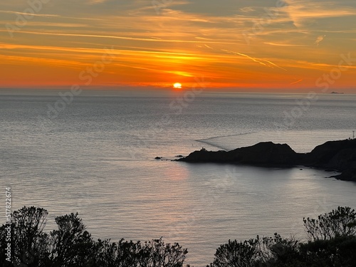 Sunset over Pacific Ocean from San Francisco