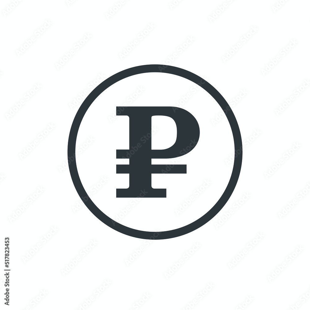 ruble symbol, russian currency, vector art. ruble symbol, russian currency, vector art.