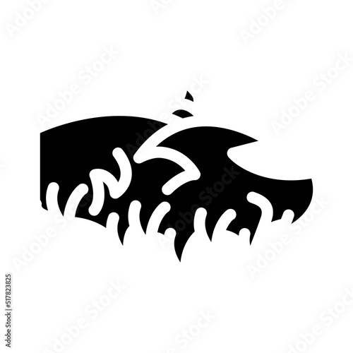fire wing glyph icon vector. fire wing sign. isolated symbol illustration