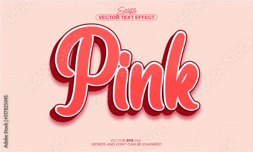 pink 3d text effect