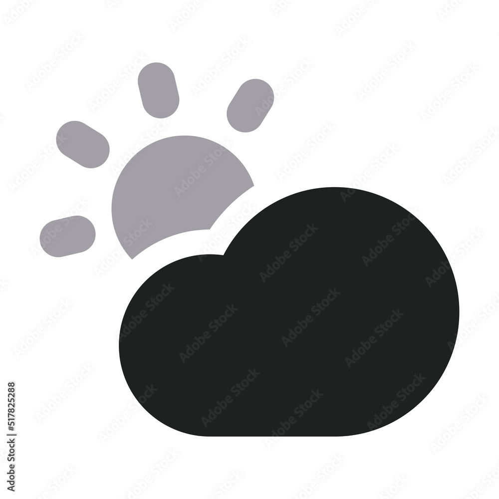 Cloudy Day with Two Tone Icon Cloudy Day with Two Tone Icon