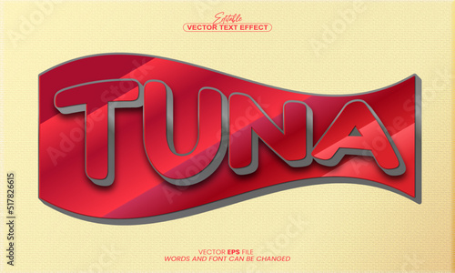 Tuna text effect fishing shape