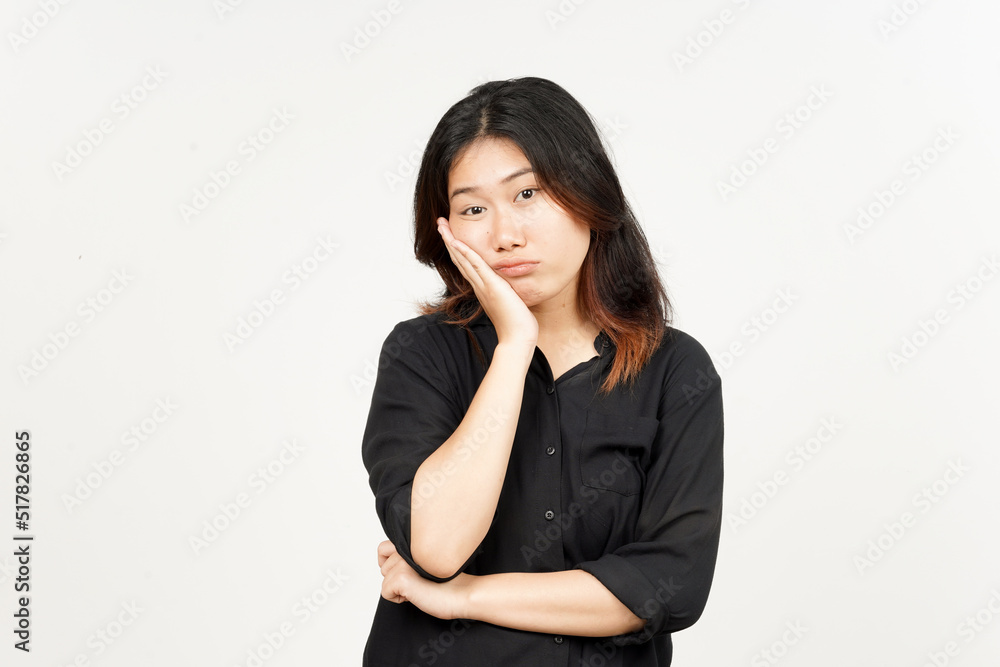 Boring gesture of Beautiful Asian Woman Isolated On White Background Boring gesture of Beautiful Asian Woman Isolated On White Background