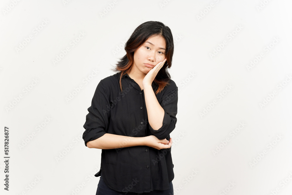 Boring gesture of Beautiful Asian Woman Isolated On White Background Boring gesture of Beautiful Asian Woman Isolated On White Background