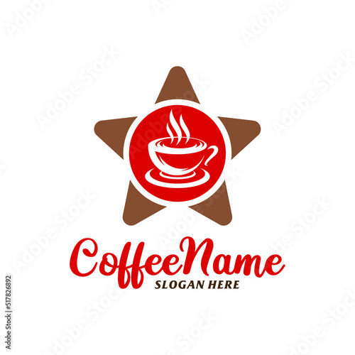 Star Coffee Logo Design Template. Coffee Star logo concept vector. Creative Icon Symbol