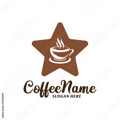 Star Coffee Logo Design Template. Coffee Star logo concept vector. Creative Icon Symbol