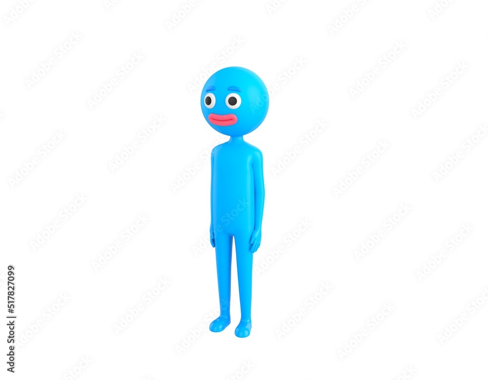 Blue Man character standing in 3d rendering. Blue Man character standing in 3d rendering.