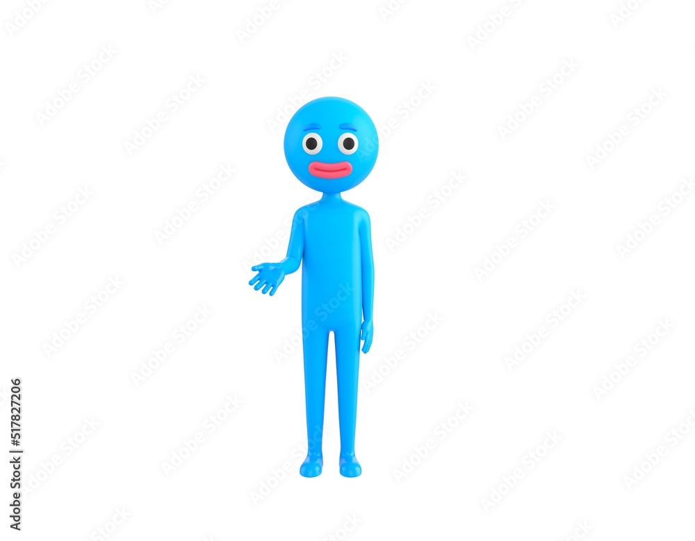 Blue Man character Giving a helping hand in 3d rendering. Blue Man character Giving a helping hand in 3d rendering.