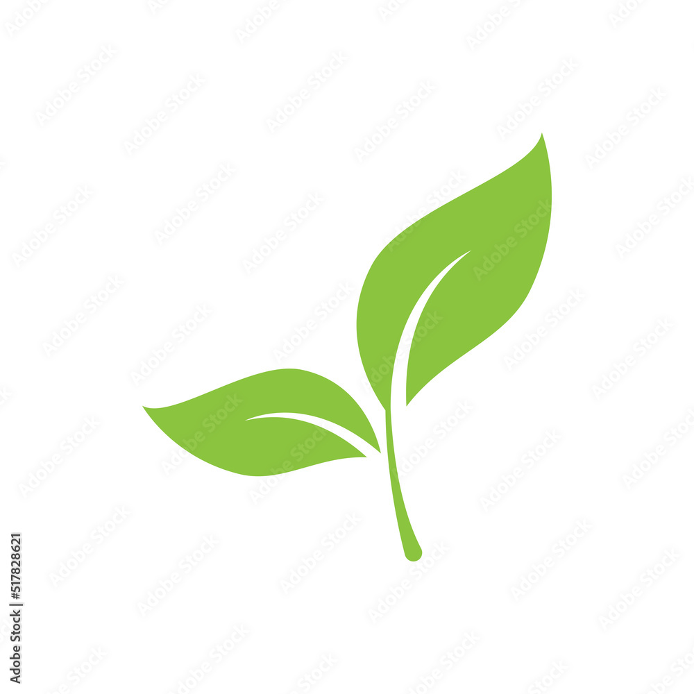 Green leaf illustration nature logo design Green leaf illustration nature logo design