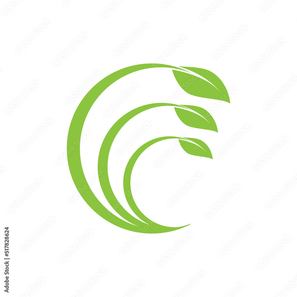 Green leaf illustration nature logo design Green leaf illustration nature logo design