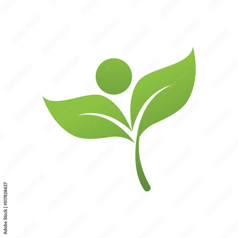Green leaf illustration nature logo design Green leaf illustration nature logo design