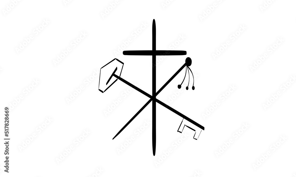 Hand Drawn symbol of Christianity. Vector illustration of Christian logo. Christian art use as poster, card, flyer, tattoo or T Shirt Hand Drawn symbol of Christianity. Vector illustration of Christian logo. Christian art use as poster, card, flyer, tattoo or T Shirt