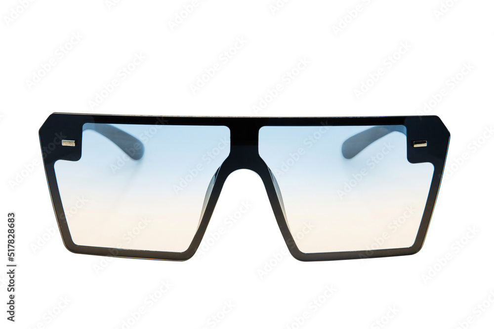 Oversized flat top Sunglasses black frame with ombre shades lens front view Oversized flat top Sunglasses black frame with ombre shades lens front view