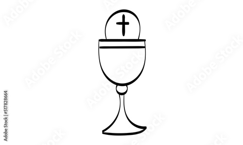Hand Drawn symbol of Christianity. Vector illustration of Christian logo. Christian art use as poster, card, flyer, tattoo or T Shirt