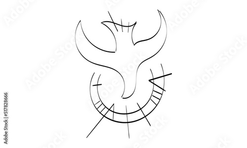 Hand Drawn symbol of Christianity. Vector illustration of Christian logo. Christian art use as poster, card, flyer, tattoo or T Shirt