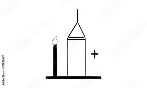 Hand Drawn symbol of Christianity. Vector illustration of Christian logo. Christian art use as poster, card, flyer, tattoo or T Shirt