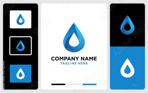 Modern water drop logo design